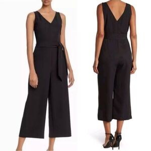 Sam Edelman Jumpsuit Black Wide Leg Crop Pant Size 12
